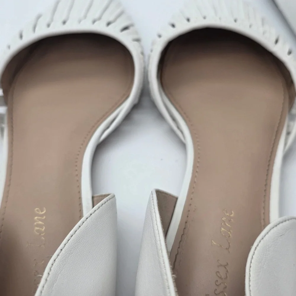 D 'Orsay Pointed Flats Bundle Women 8 Nude White Office Minimalist Neutral Shoes - Picture 10 of 14